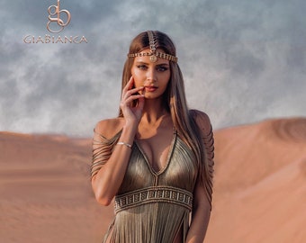 Aphrodite Macrame Dress: Handmade Festival Outfit, Boho Tassel Style, Rave girl, Burning man clothing, Greek goddess.