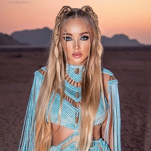 Helen of Troy Dress. festival clothing, festival dress, rave outfit, rave girl, macrame dress, boho dress, burningman outfit, bohemian dress