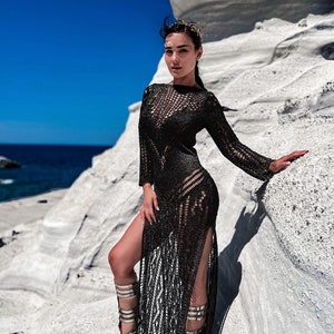 Maia Dress. Long Dress KNITTING PATTERN Ribbed Dress Knit Pattern, Summer Dress, Maxi Dress Pattern Beach Dress, Crochet Pattern, Cover-up.