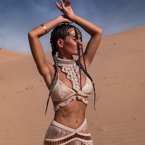 Alexandra Harness Top. Rave outfit, Festival outfit, Festival top, Macrame, Boho top, Burning man outfit, Rave girl. BRALETTE NOT INCLUDED