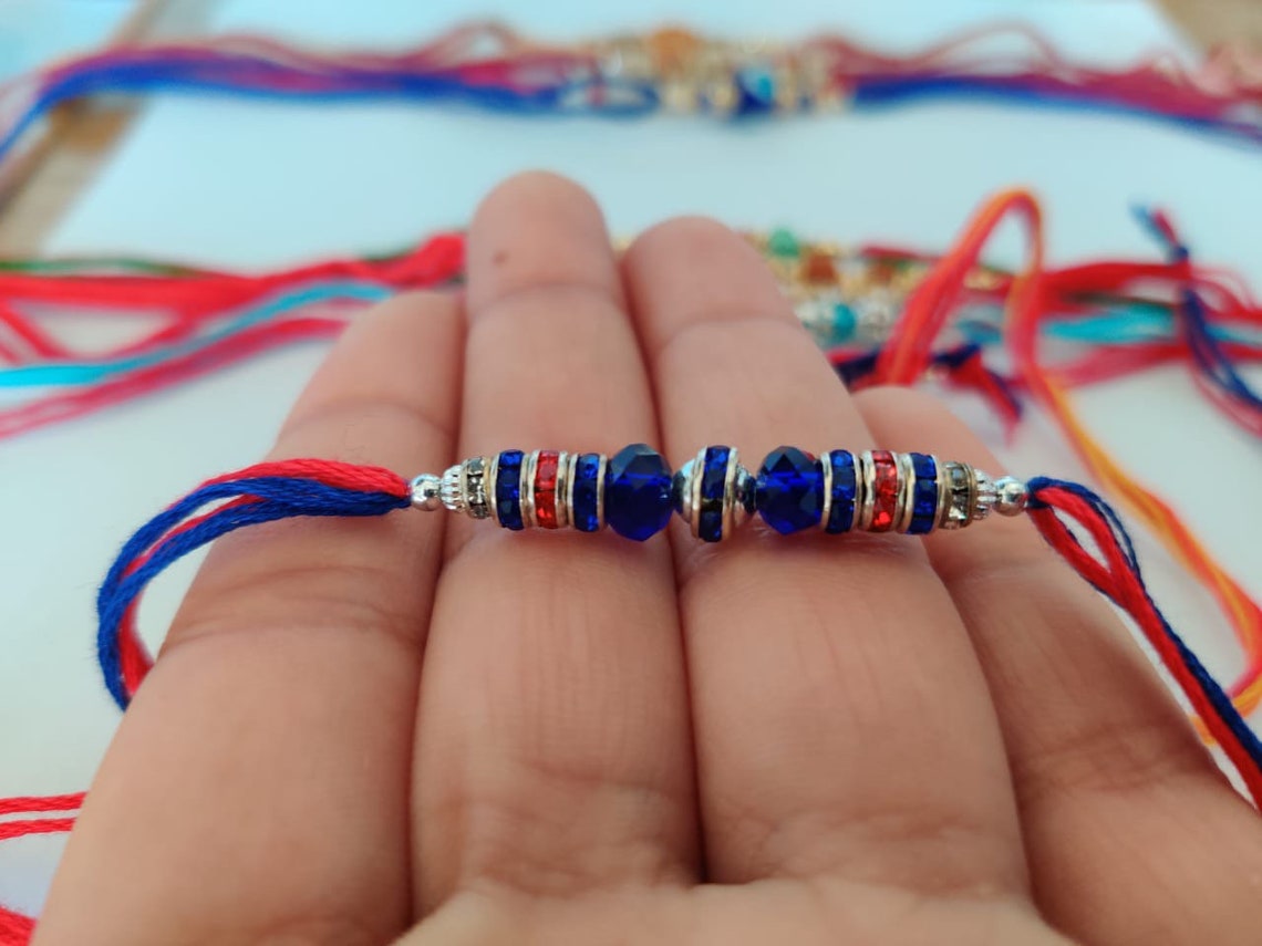 Thread Rakhi Designs Rakhies Rakshabandhan Multiple Thread Rakhis With Beads and Stones and ...