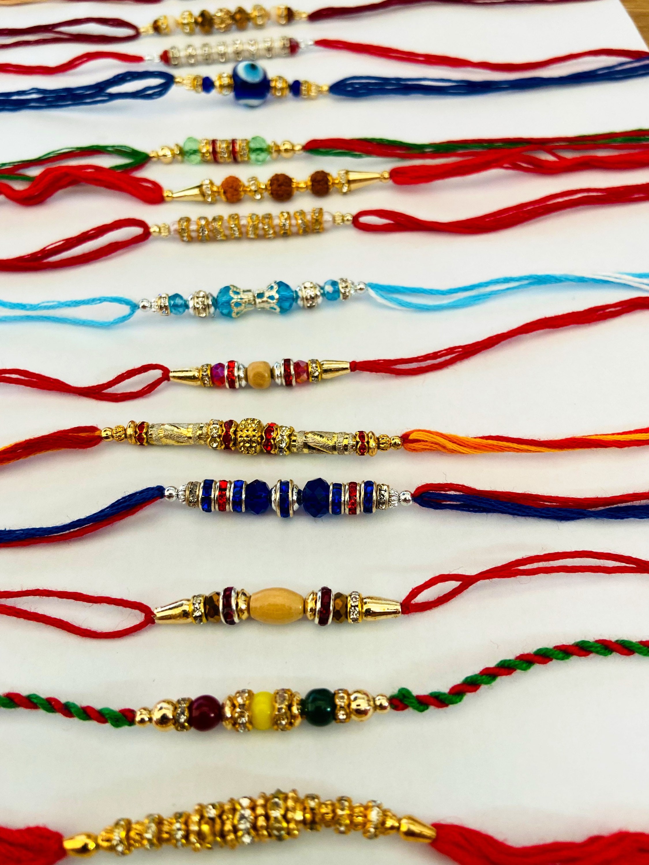 Thread For Rakhi Rakhies Rakshabandhan Multiple Thread Rakhis With Beads and Stones and ...