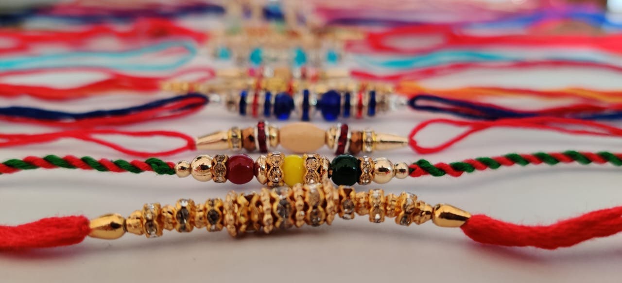 Thread Rakhi Designs Rakhies Rakshabandhan Multiple Thread Rakhis With Beads and Stones and ...