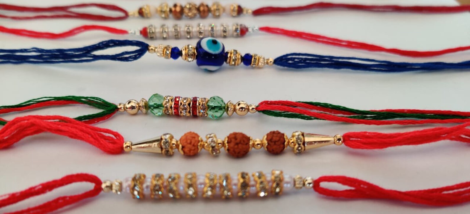 Thread For Rakhi Rakhies Rakshabandhan Multiple Thread Rakhis With Beads and Stones and ...