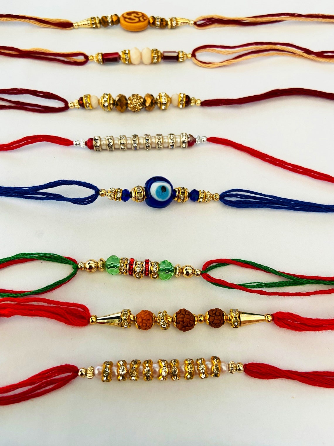 Thread Rakhi Designs Rakhies Rakshabandhan Multiple Thread Rakhis With Beads and Stones and ...