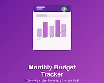 Monatliches Budget Tracker Druckbares PDF Ausgabentagebuch