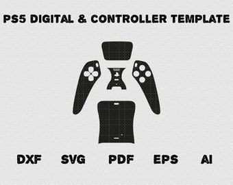 PS5 DualSense Controller Skin Vorlage | SVG Dxf Eps Pdf Psd Ai | Vinyl Wrap Schnittdatei Cricut