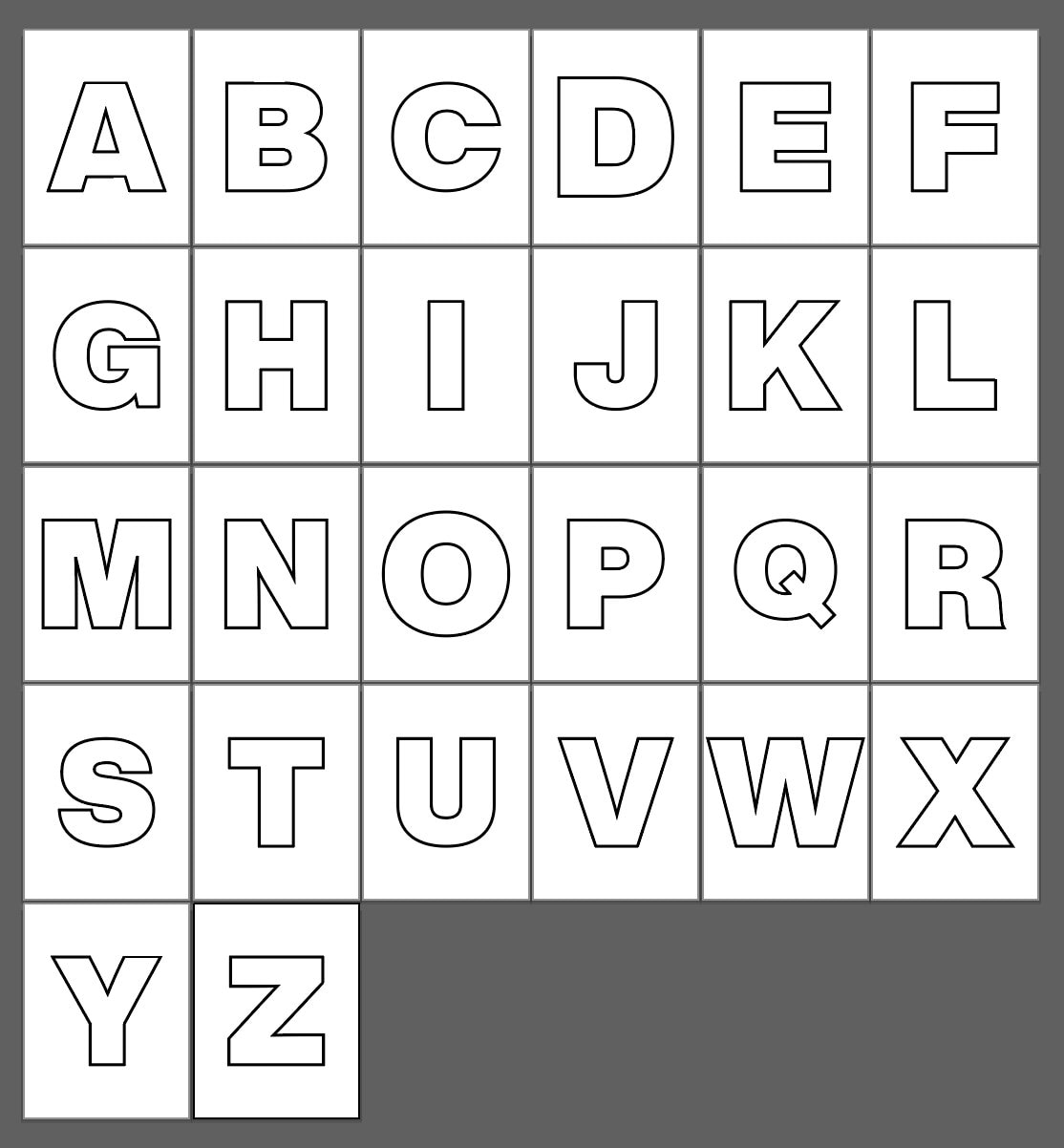 Free Printable Uppercase Letters Free Printables Hub Free Printable Uppercase Letters Free Printables Hub