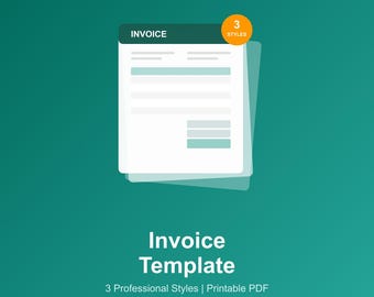 Rechnungsvorlage Printable PDF Small Business Form Freelance Rechnung Billing Receipt 3 Styles
