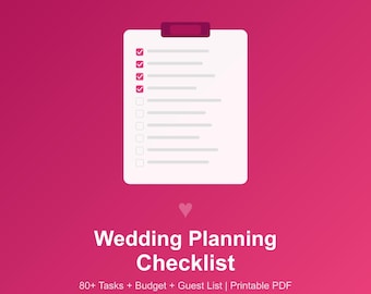 Hochzeitsplanung Checkliste Druckbare PDF Brautplaner Budget Tracker Gästeliste Hochzeit Timeline