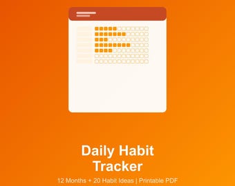 Täglicher Habit Tracker Druckbares PDF 12 Monate Habit Tracker Zielplaner Selbstpflege Routine 30 Tage Herausforderung