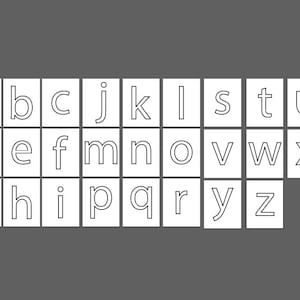 Lettres minuscules imprimables. Alphabet imprimable. 26 pages. Aperçus des lettres. Lettres à colorier.