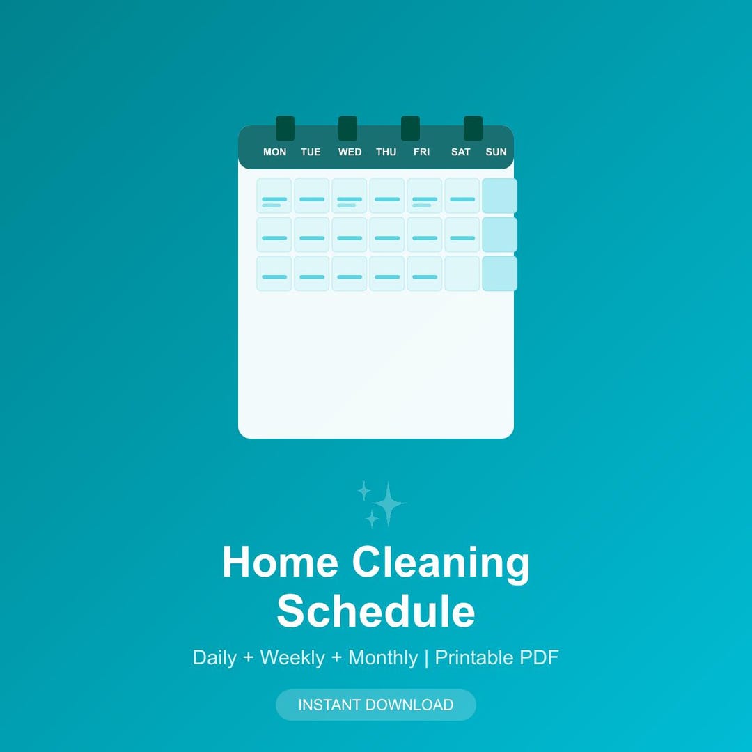 Cleaning Schedule Printable PDF Weekly Cleaning Checklist Deep Clean ...