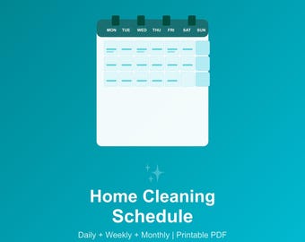 Reinigungsplan Druckbare PDF Checkliste für die wöchentliche Reinigung Deep Clean Tracker Chore Chart