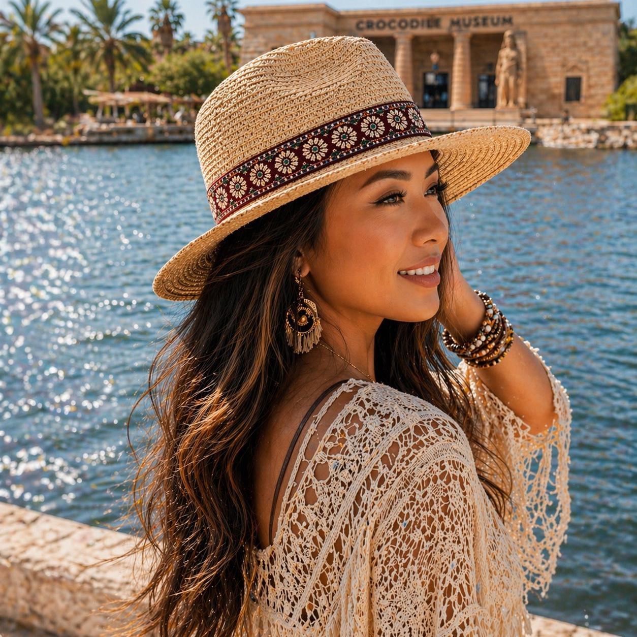 Vintage Straw Sun Hat Sunflower Natural Woven Bowler Panama Rolled Brim Hat Rip Curl Women main image 3
