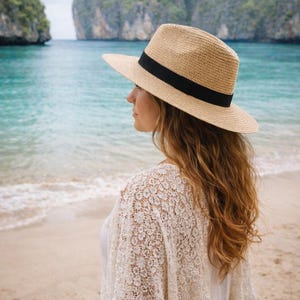 Chic Holiday Fedora Hat Debra Weitzner Women Fedora Sun Hat with Wide Brim—Foldable  main image 3