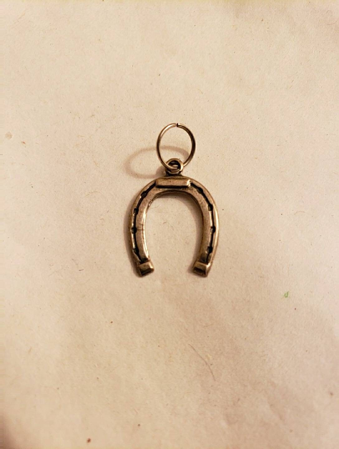Sterling silver horseshoe charm Etsy