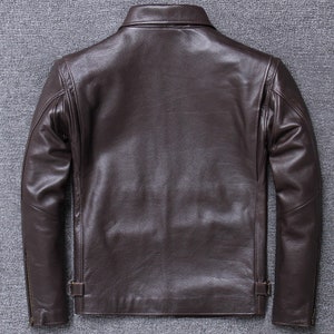 Men's Motorcycle Cafe Racer Brown Real Leather Jacket - Etsy