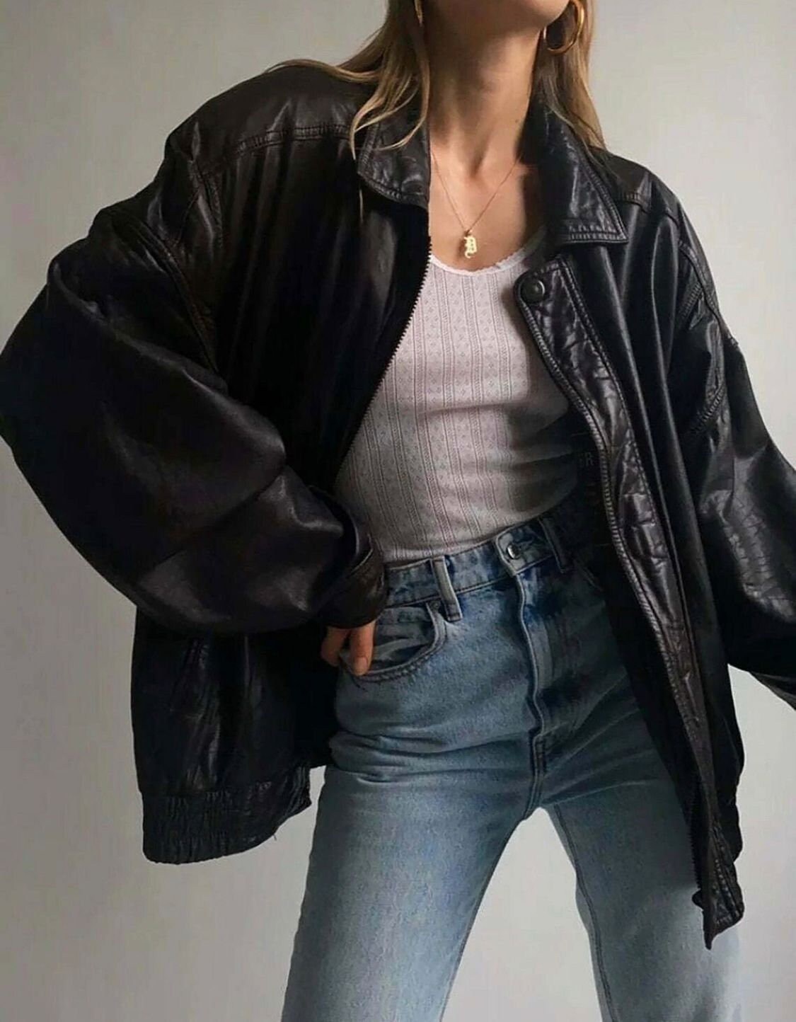 Women Handmade Oversize Bomber Lambskin Soft Real Leather - Etsy