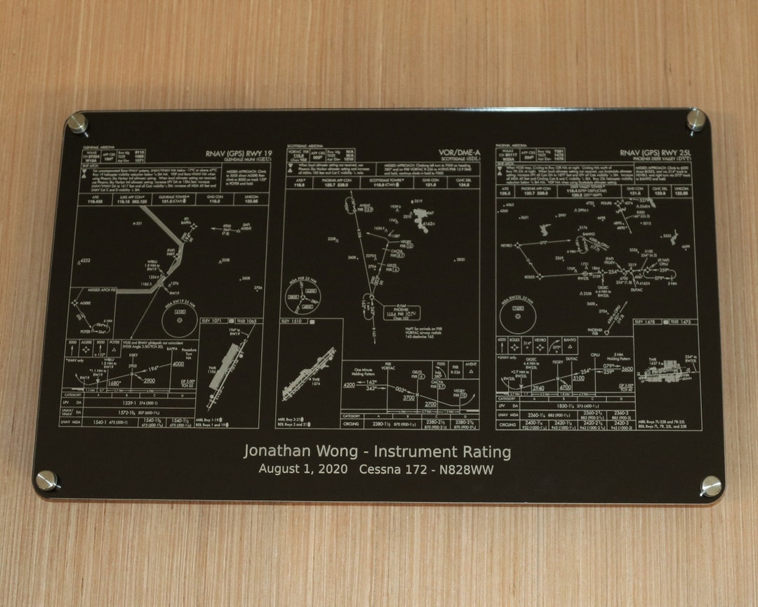 Instrument Rating Award IFR Pilot IFR Checkride Approach Plates Custom