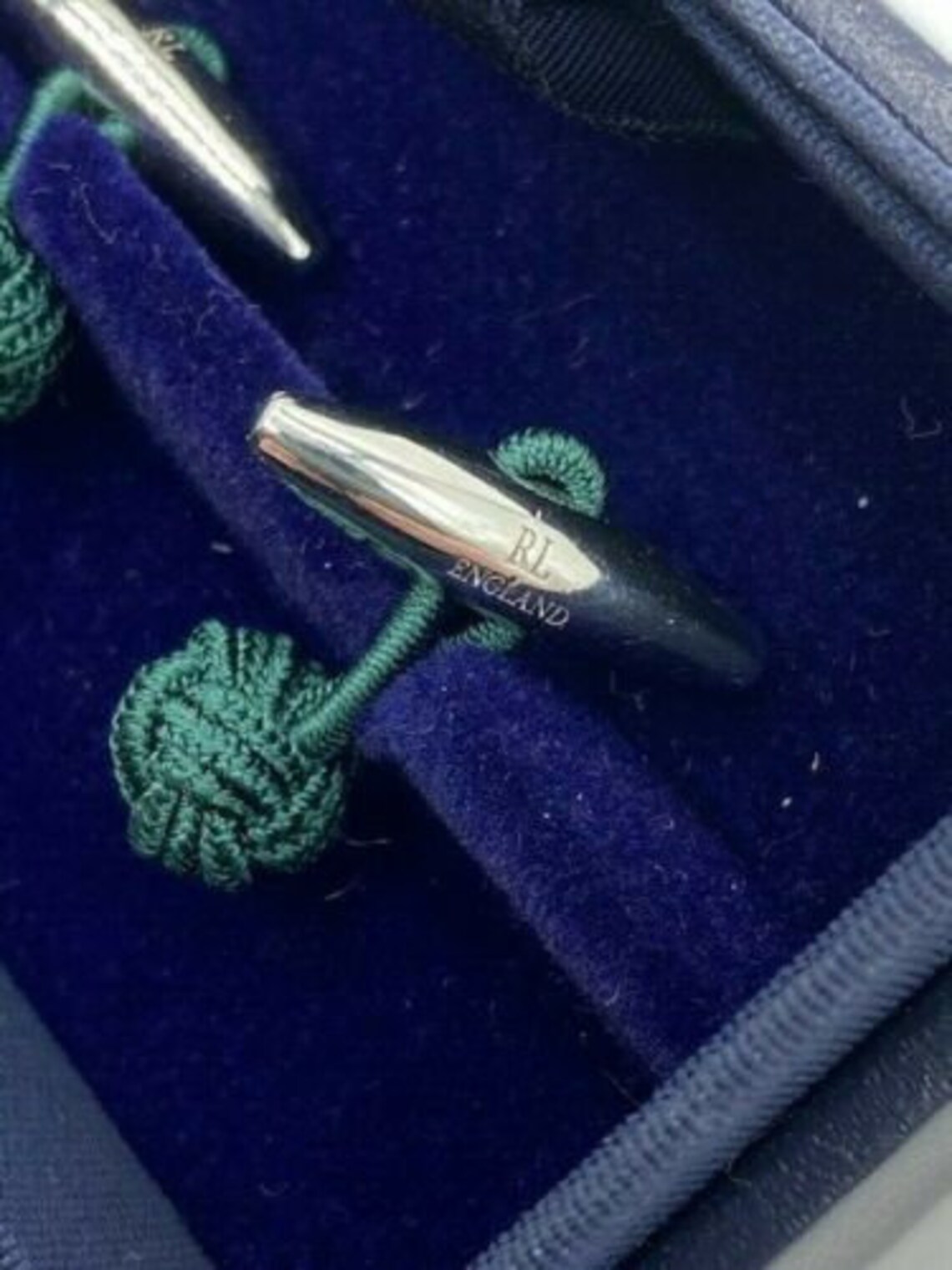 Ralph Lauren 925 solid Sterling Silver Cufflinks with Green Etsy