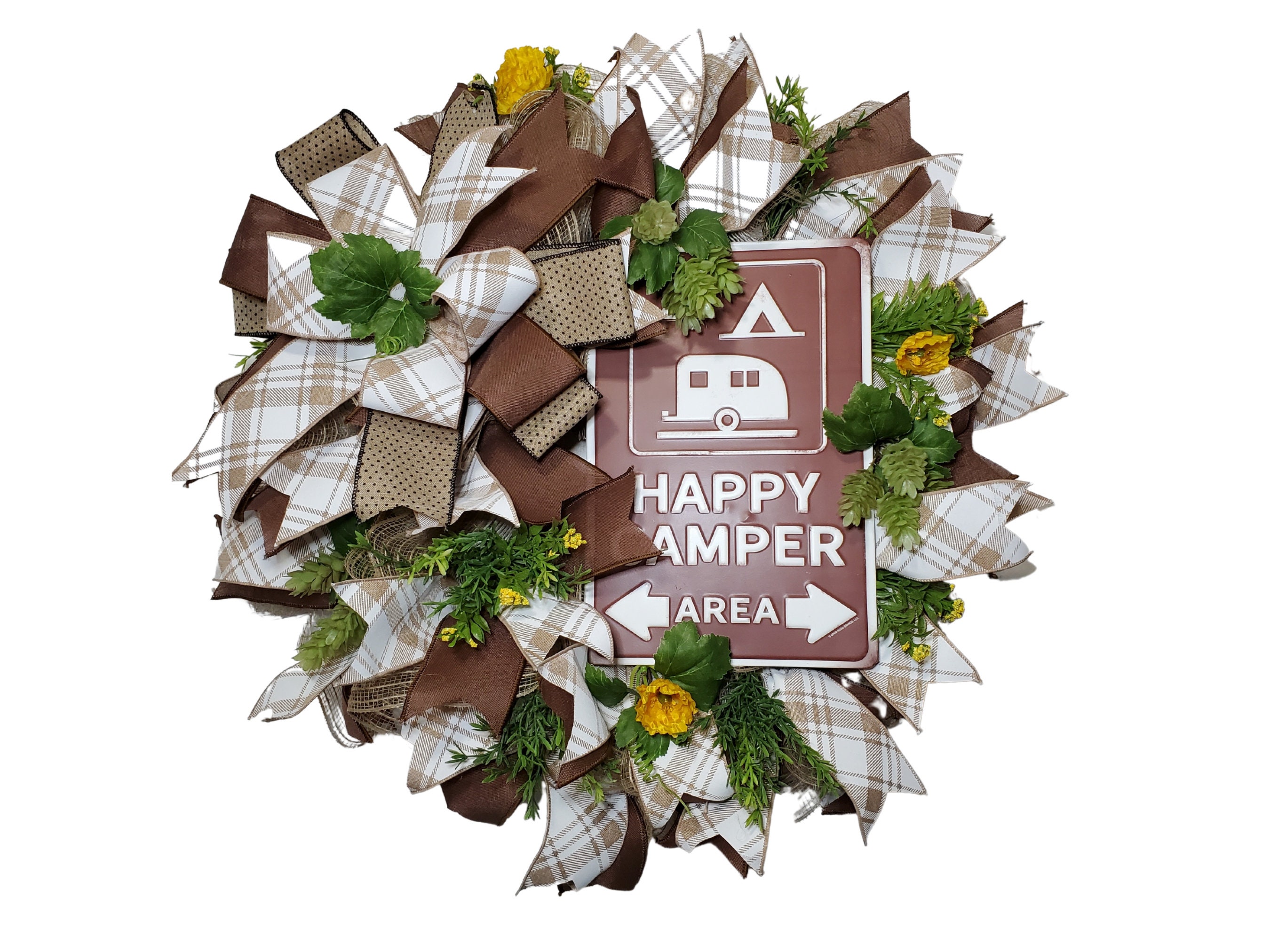 Camping Wreath Happy Campers Wreath Camping Crazy and Cabin Etsy