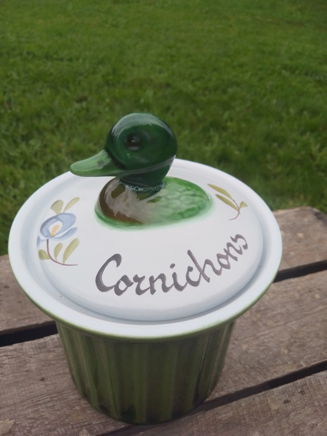 French Desvres Fourmaintreaux Cornichon Jar With Mallard Duck Etsy UK