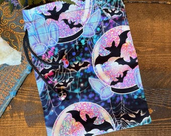 Tarot Card Tarot Deck Bag Drawstring Pouch - bats, crystal ball, crystals, pastel goth