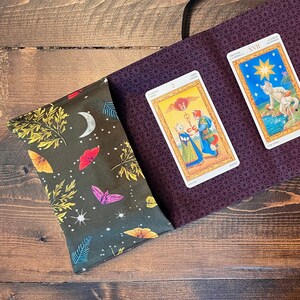 Tarot Wrap Bag Pouch Olive Green, Purple, Fall Colors With Moths ...