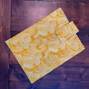 Book sleeve or tablet protector - padded- journal sleeve- Potato chip, junk food, foodie, snack food print