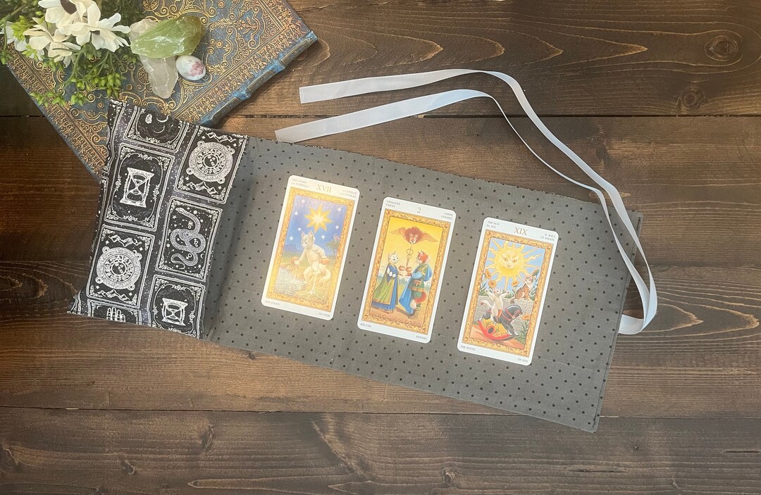 Tarot Wrap Bag Pouch - Mystic Glitter, Blue/violet, Gray Silver, Witchy ...
