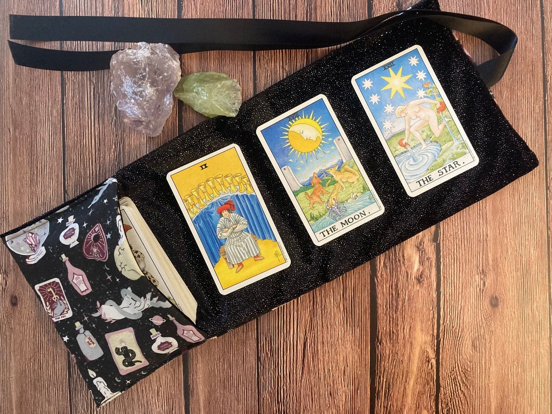 Tarot Wrap Bag Pouch - Make Some Magic, Spells, Candles, Skulls Ribbon ...
