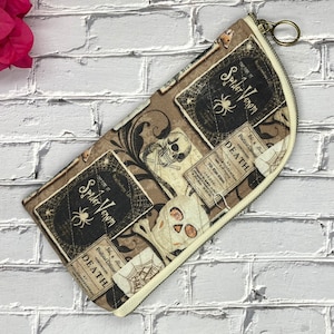 Halloween/Skulls/Spiders Eyeglass case w/zipper
