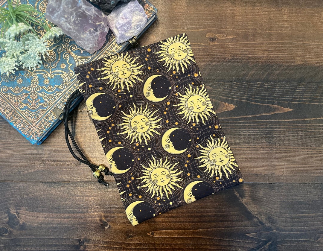 Tarot Card Tarot Deck Bag Drawstring Pouch - Golden Suns and Moons - Etsy
