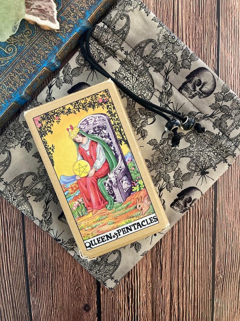 Tarot Card Tarot Deck Bag Drawstring Pouch - Skulls and Lace - Etsy