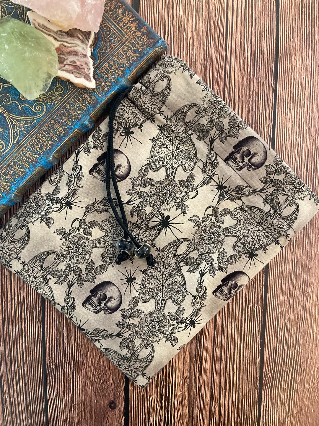 Tarot Card Tarot Deck Bag Drawstring Pouch - Skulls and Lace - Etsy
