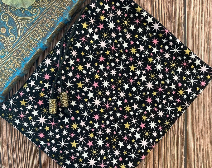 Tarot Card Tarot Deck Bag Drawstring Pouch - Black With Pink, White and ...