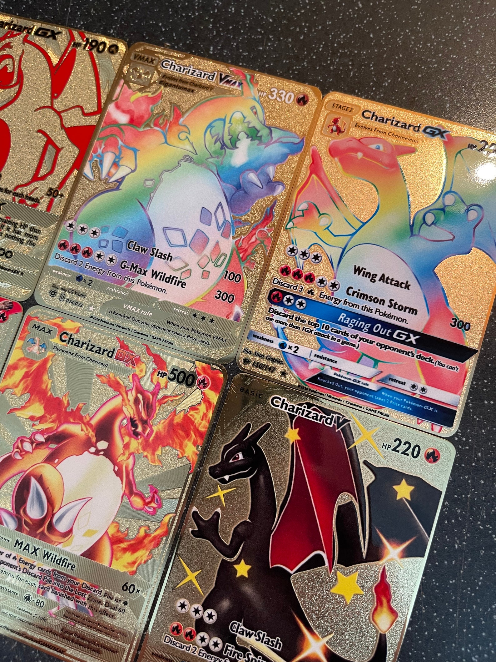 metal gold pokemon cards