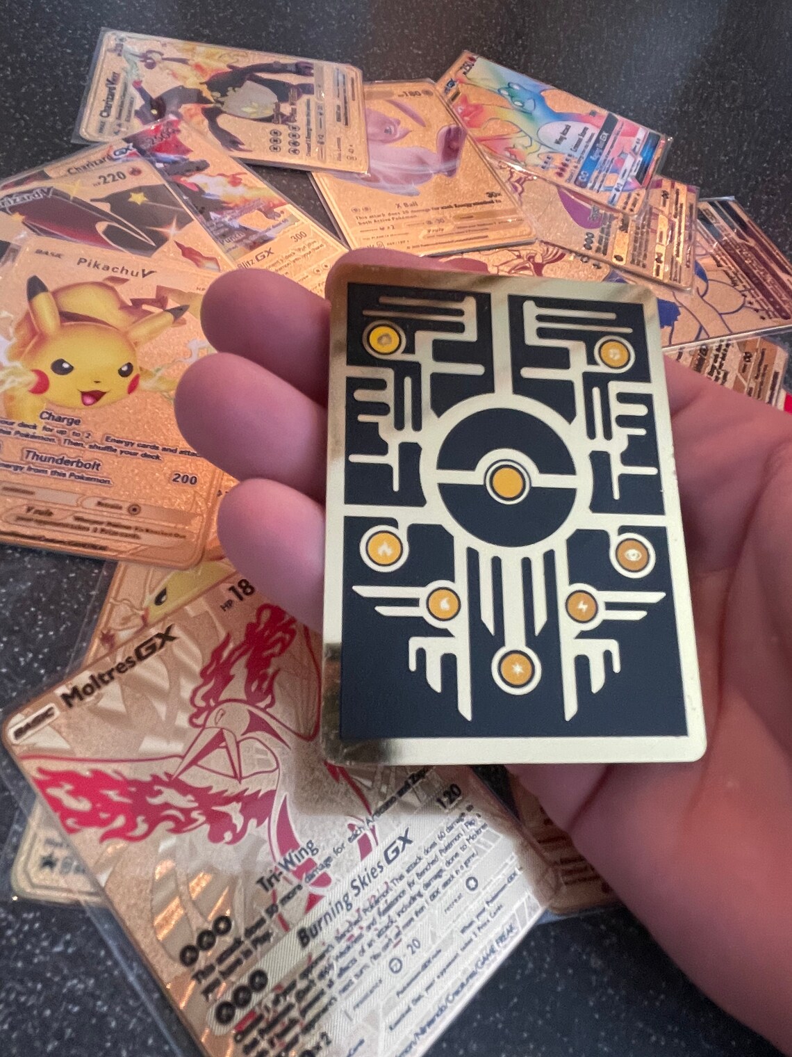 Gold Metal Custom Pokemon Card Ancient Mew Rare Shiny Etsy