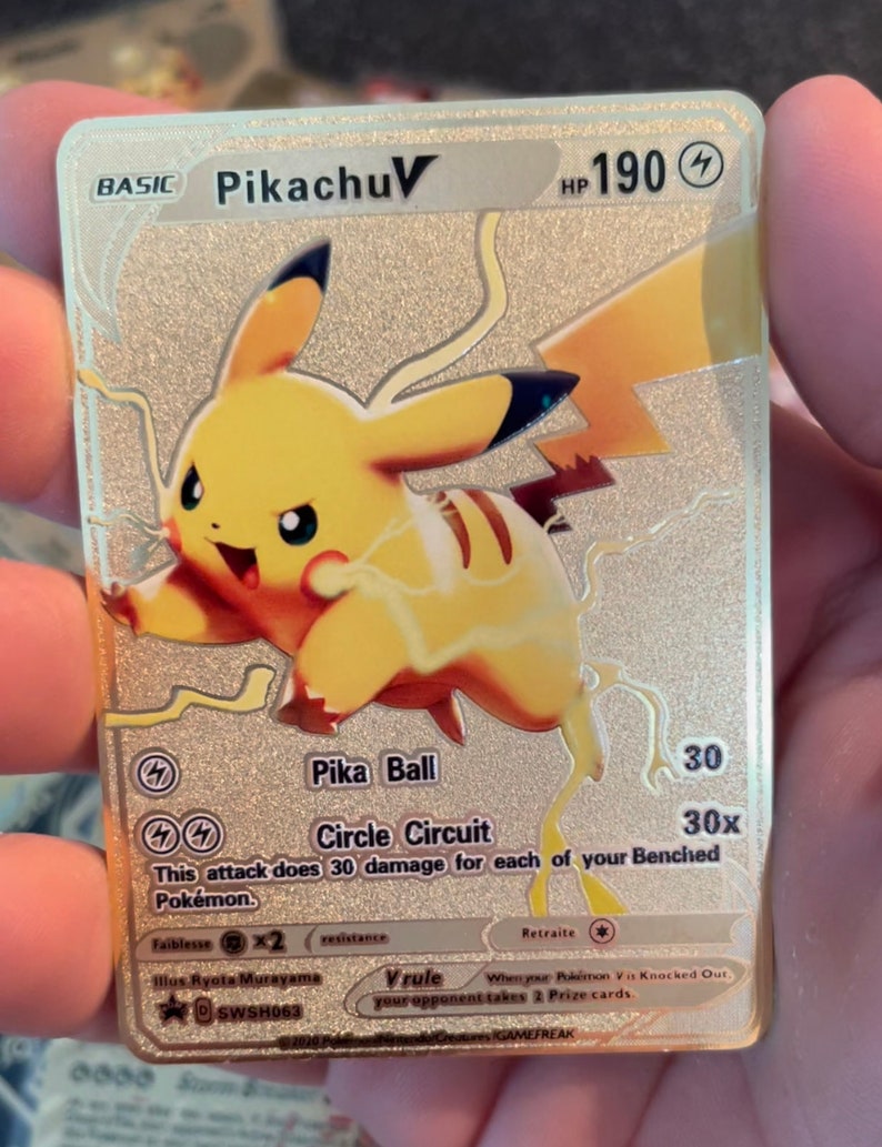 gold pokemon pikachu card gold pokemon pikachu card