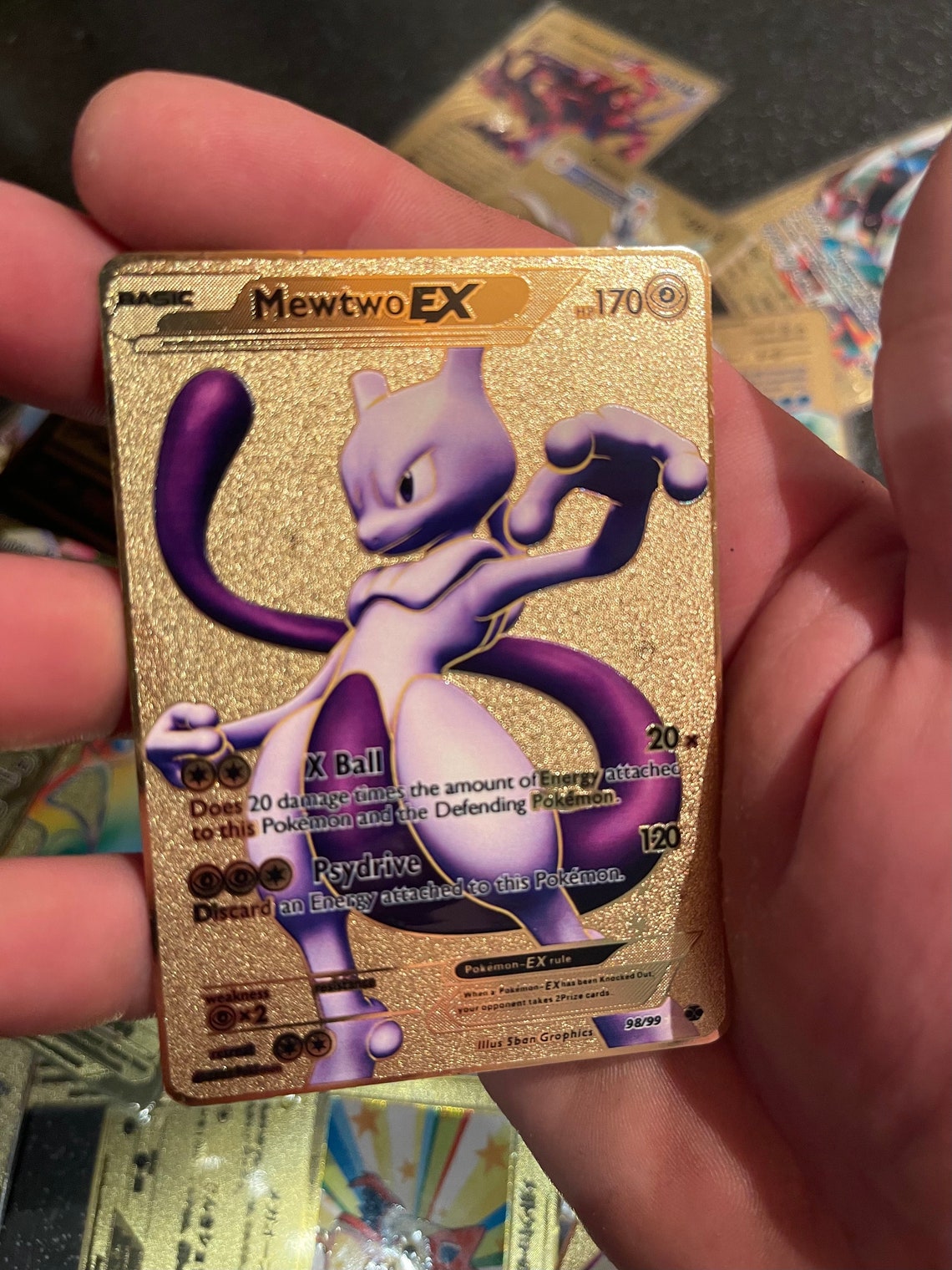 Gold Mewtwo Pokemon Card Asevsoft