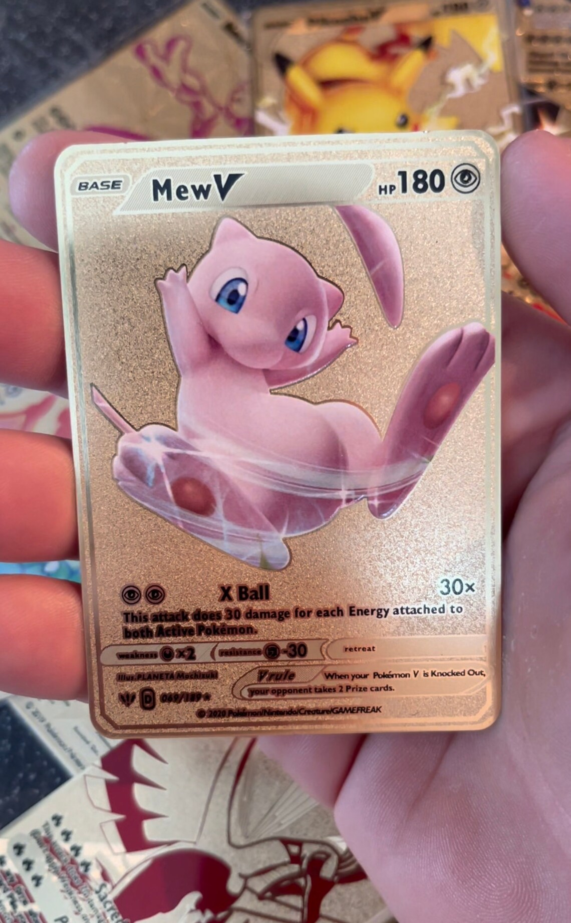 Gold Metal Mew Custom Pokemon Card Vmax Gx Ex Shiny Full Art Etsy UK