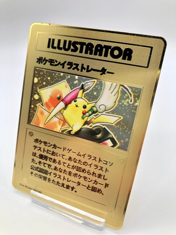 Pokemon card illustrator Pikachu pocket monsters gold shiny Etsy