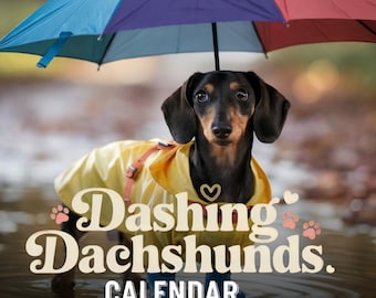 Dashing Dachshunds Calendar 2026 - 12-Month Hanging Wall & Desktop Calendar - Perfect Dachshund Gifts for Dog Lovers Wiener Dog Enthusiasts