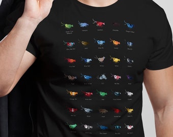 Camisa de camarón / Especies de camarón V2 / Camiseta de camarón unisex de manga corta / Lindo Camarón / Acuario Regalo / Camarones Cherry / Camarón Sakura