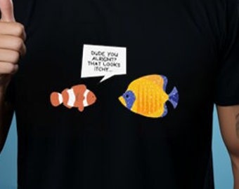 Regalo divertido para amantes del acuario, camiseta de acuario, tanque de arrecife, agua salada, peces tropicales