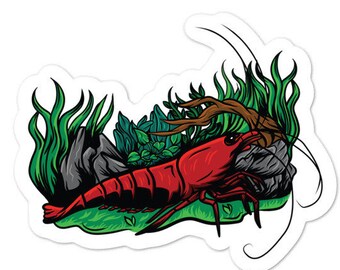 Shrimp Sticker T-Shirt Aquarium Gift Hobby Cherry Shrimp Sticker Sakura Fish Planted Aquascape Aquarist Sticker