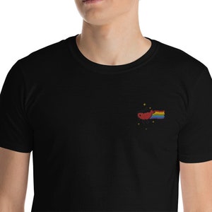 Embroidered Rainbow Shrimp - Aquarium Shrimp Keeper Shirt - Nyan Shrimp - Neocaridina Cherry Shrimp