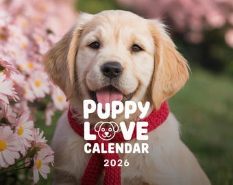 Cute Puppy Calendar 2025 – Adorable Puppies Wall Calendar – Dog Lover Gift, Dog Mom Gift, Puppy Love Calendar, Animal Lover 2025 Calendar