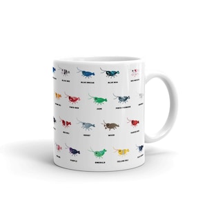 Shrimp Mug | Shrimp Species Mug | Types of Shrimp Coffee Cup | Cute Shrimp Mug | Aquarium Gift | Cherry Shrimp | Freshwater Shrimp Collect